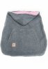 MijaCulture – warm universal cover TEDDY fleece for baby carrier or wrap M025 grey / pink